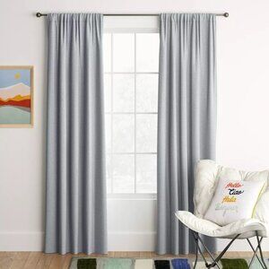 Room Essentials Heather Gray Single Room Darkening Rod Curtain Panel 42" x 84"